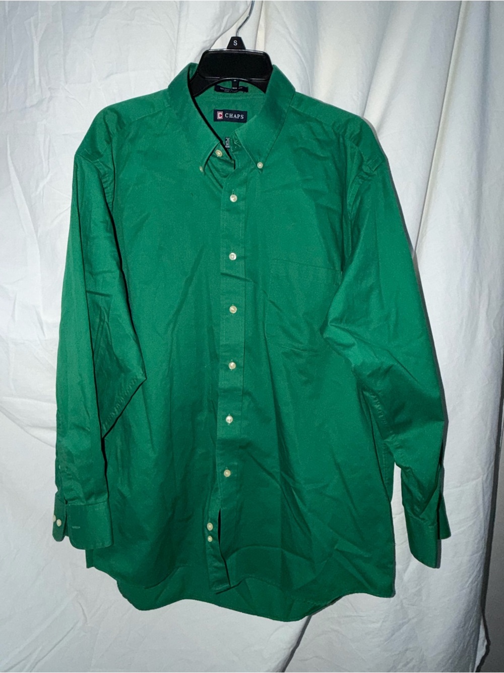 Chaps Men's Emerald Green Button-Down Dress Shirt